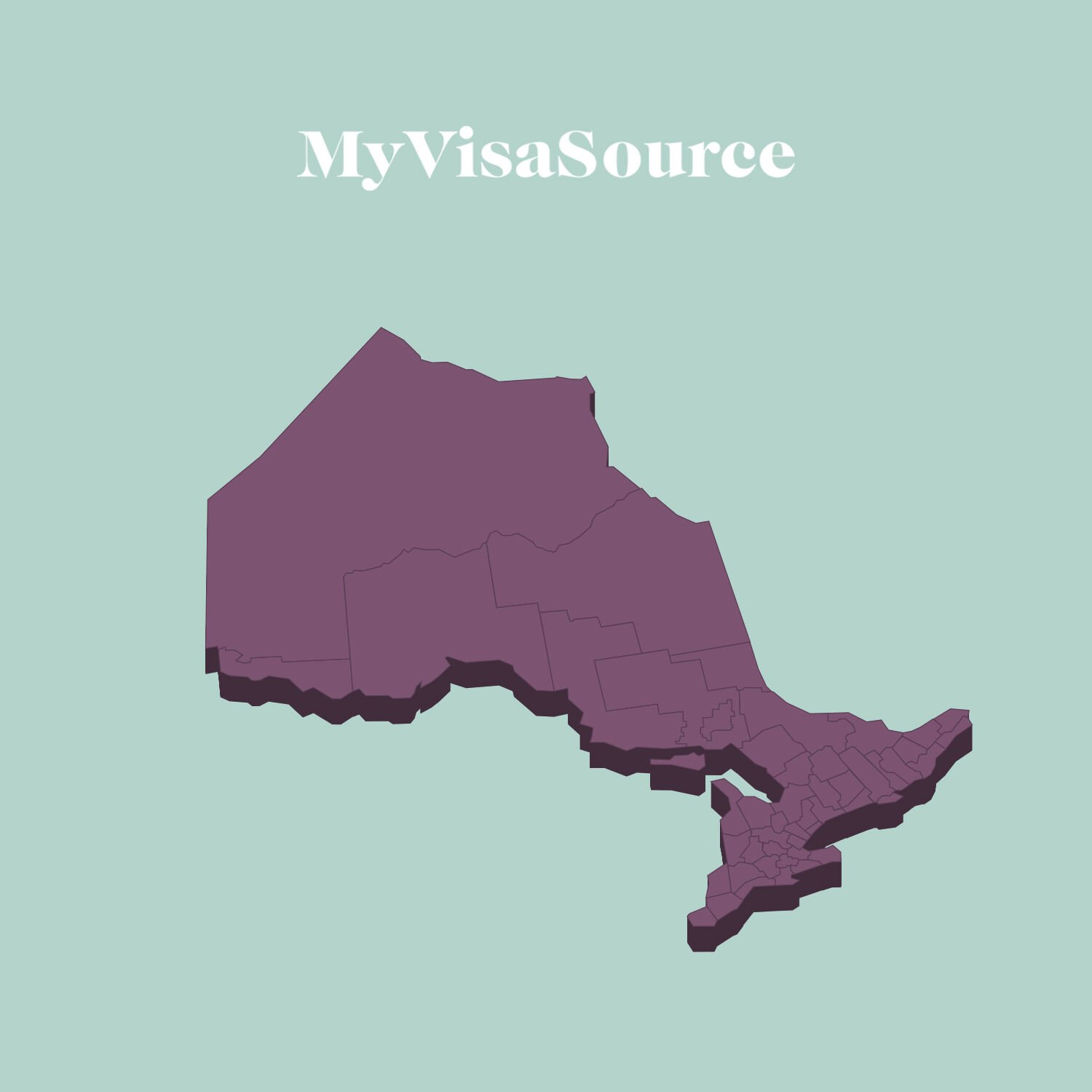 3d raised map of ontario canada my visa source