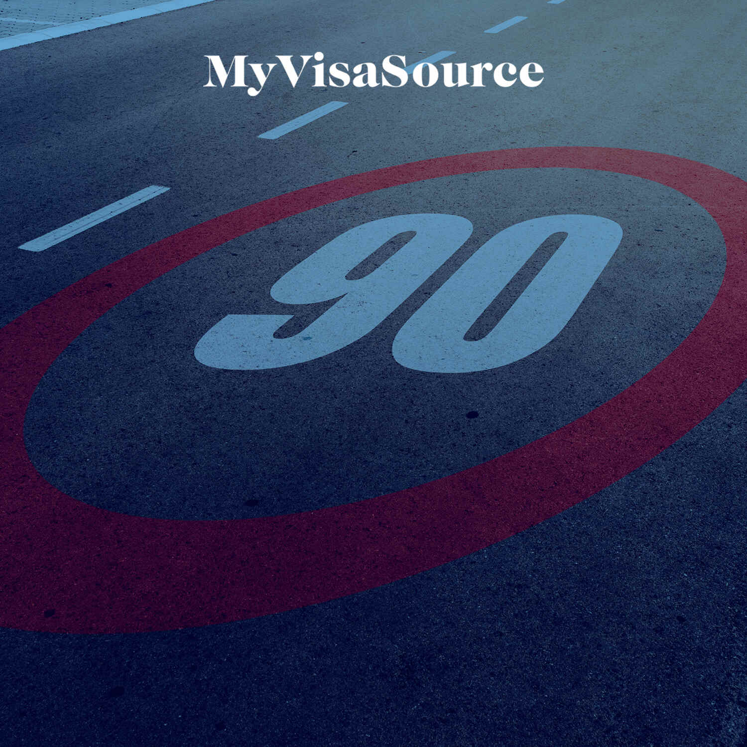 90 circled on an empty road my visa source