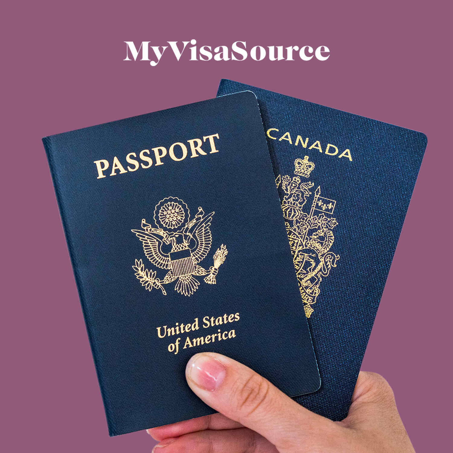 american and canadian passports side by side