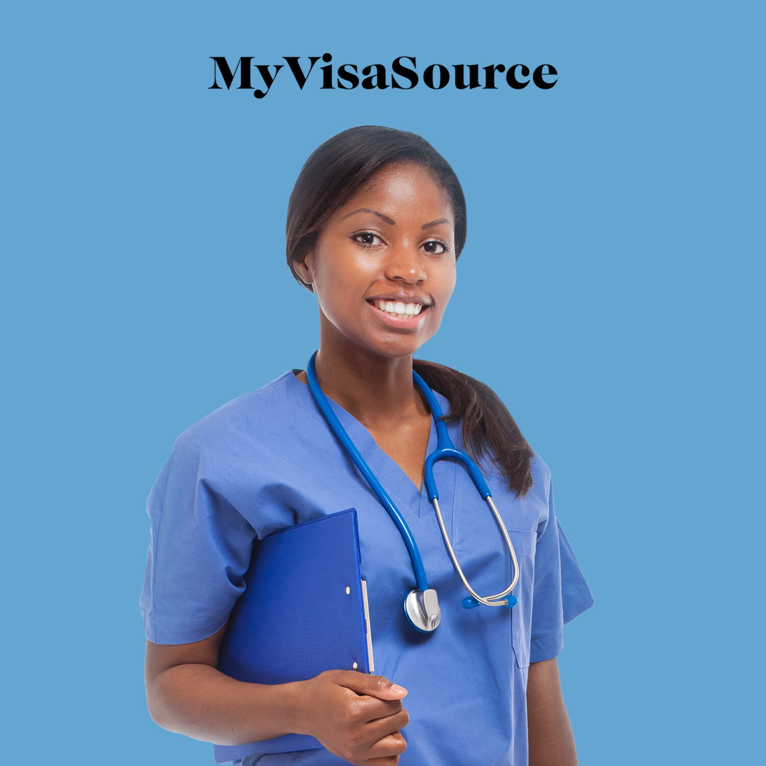 cheerful nurse in uniform my visa source