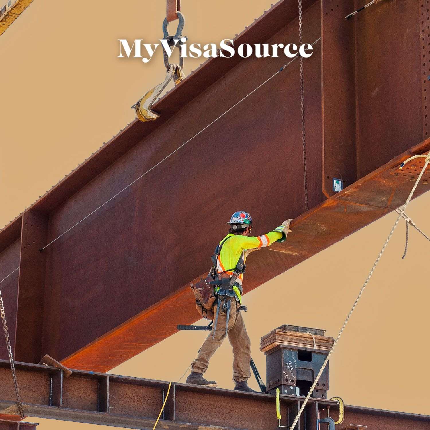 construction worker working with large metal structures my visa source