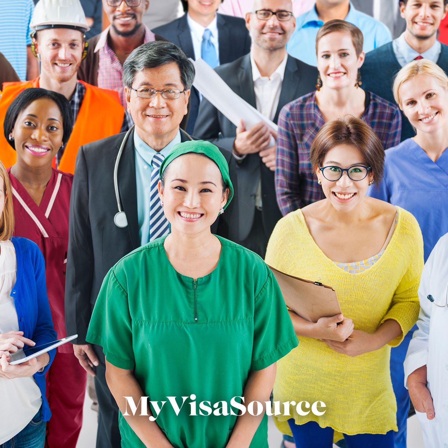 crowd of different job types of people my visa source