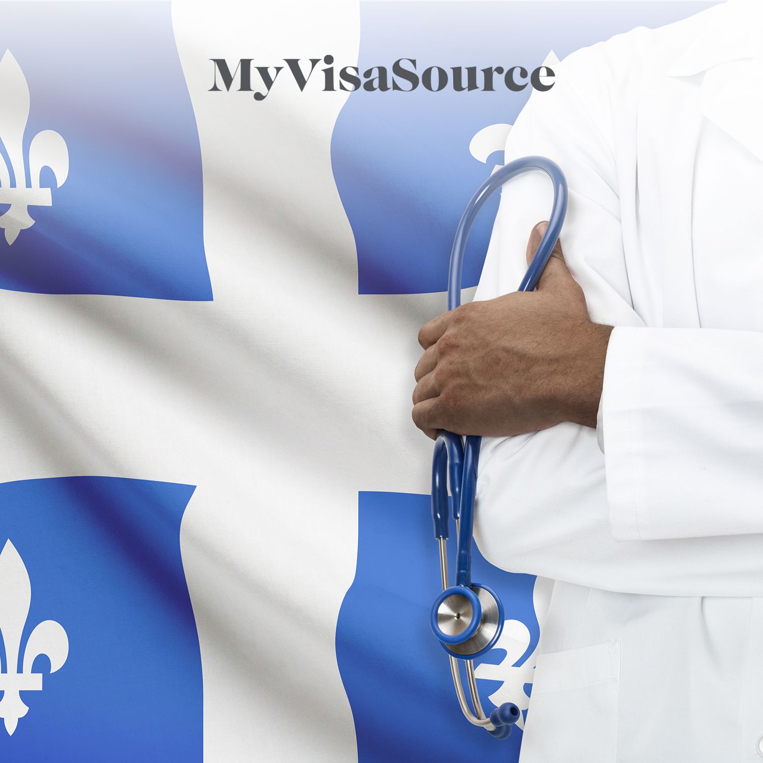 doctor beside a quebec flag my visa source