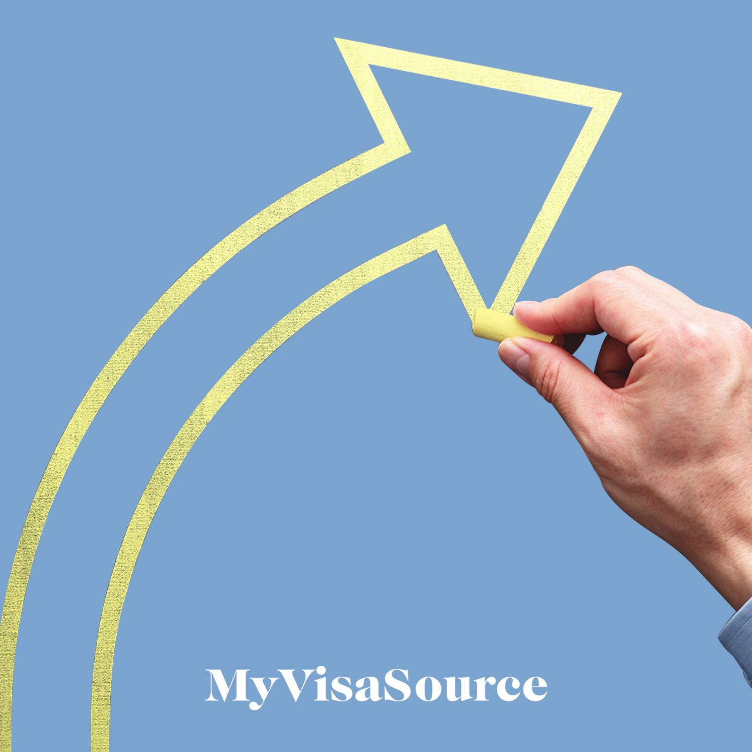 drawing of an arrow moving to the top right corner my visa source
