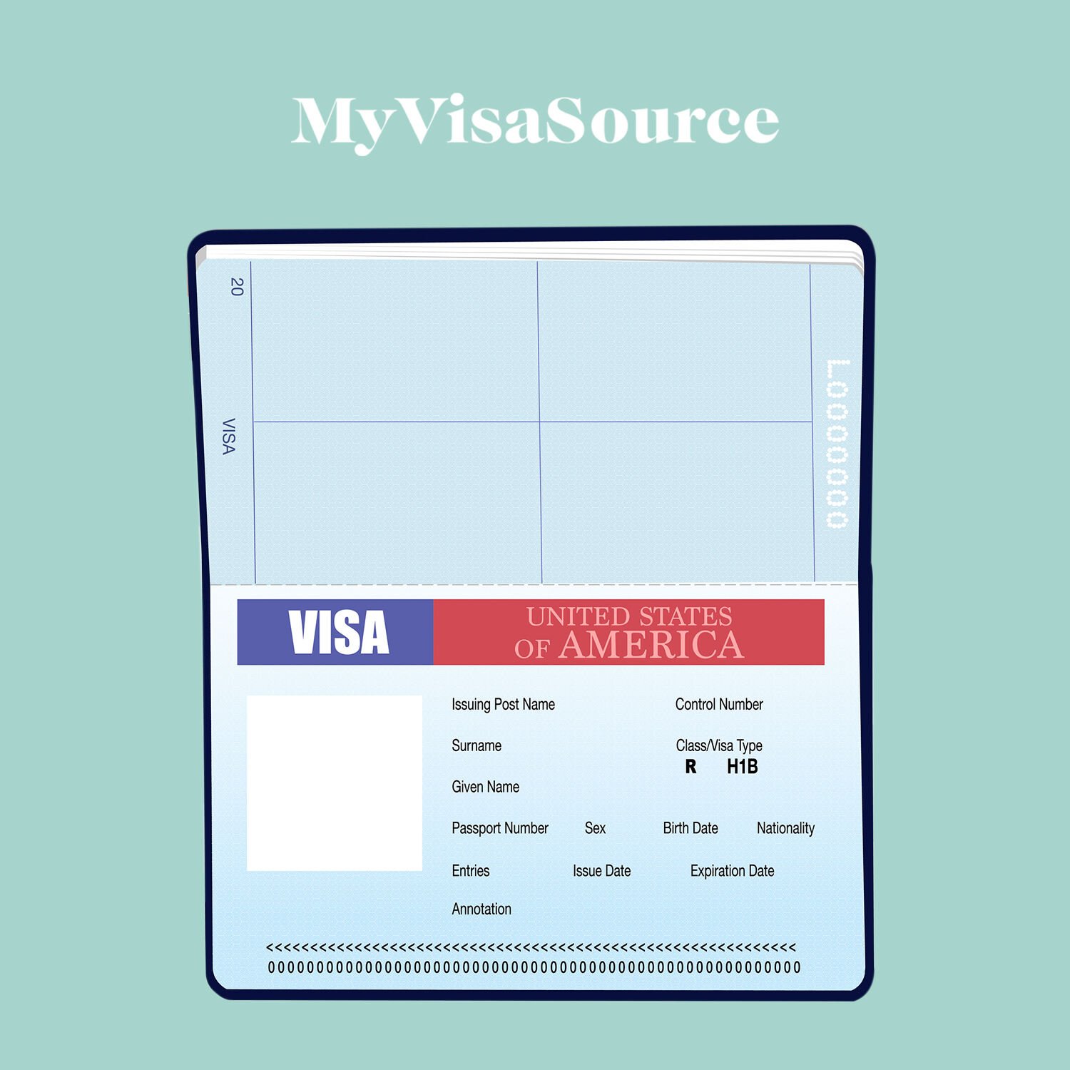 drawing of blank h1b visa for the us my visa source
