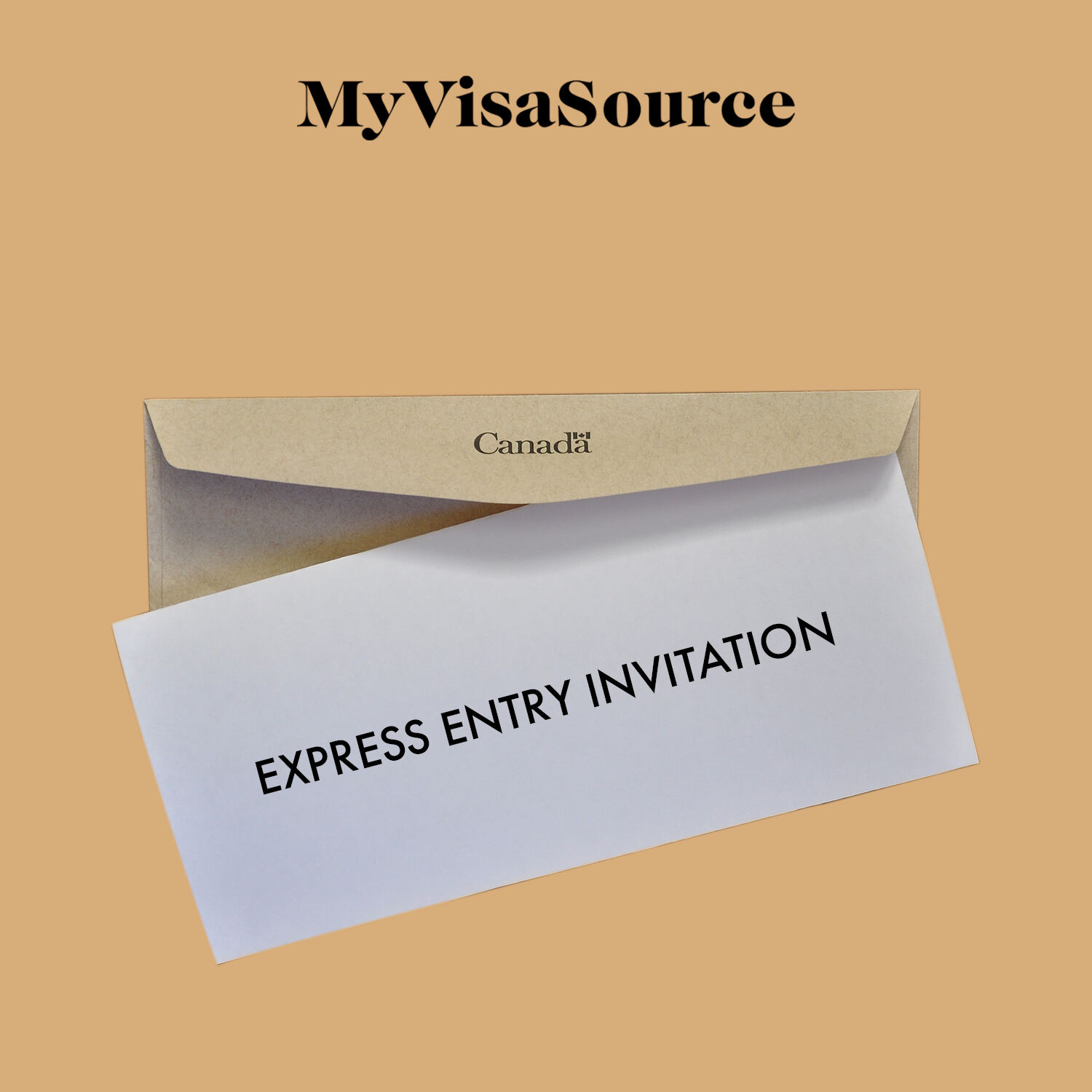 envelope with express entry invitation taken out my visa source