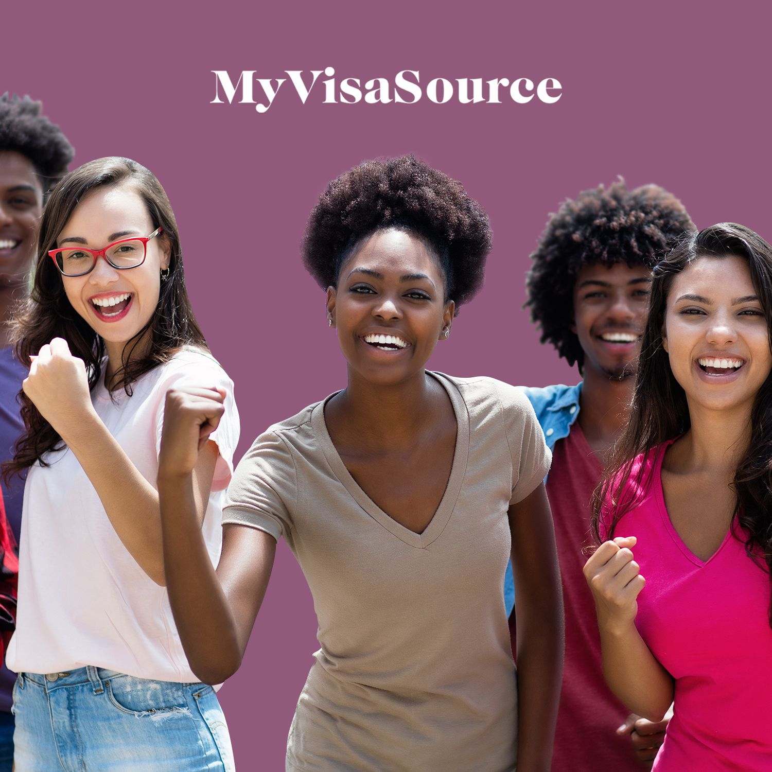 excited group of multicultural students my visa source