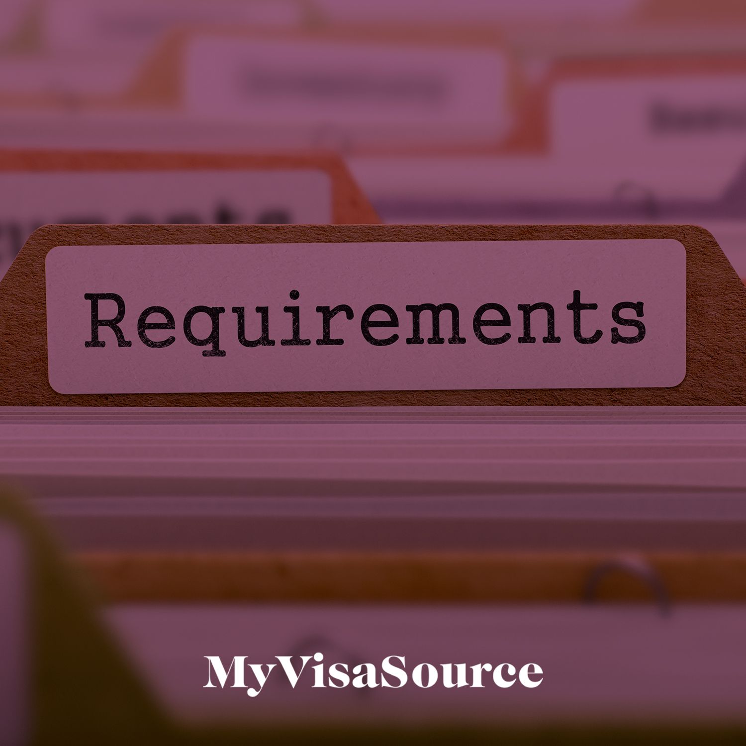 file cabinet with label that says requirements my visa source