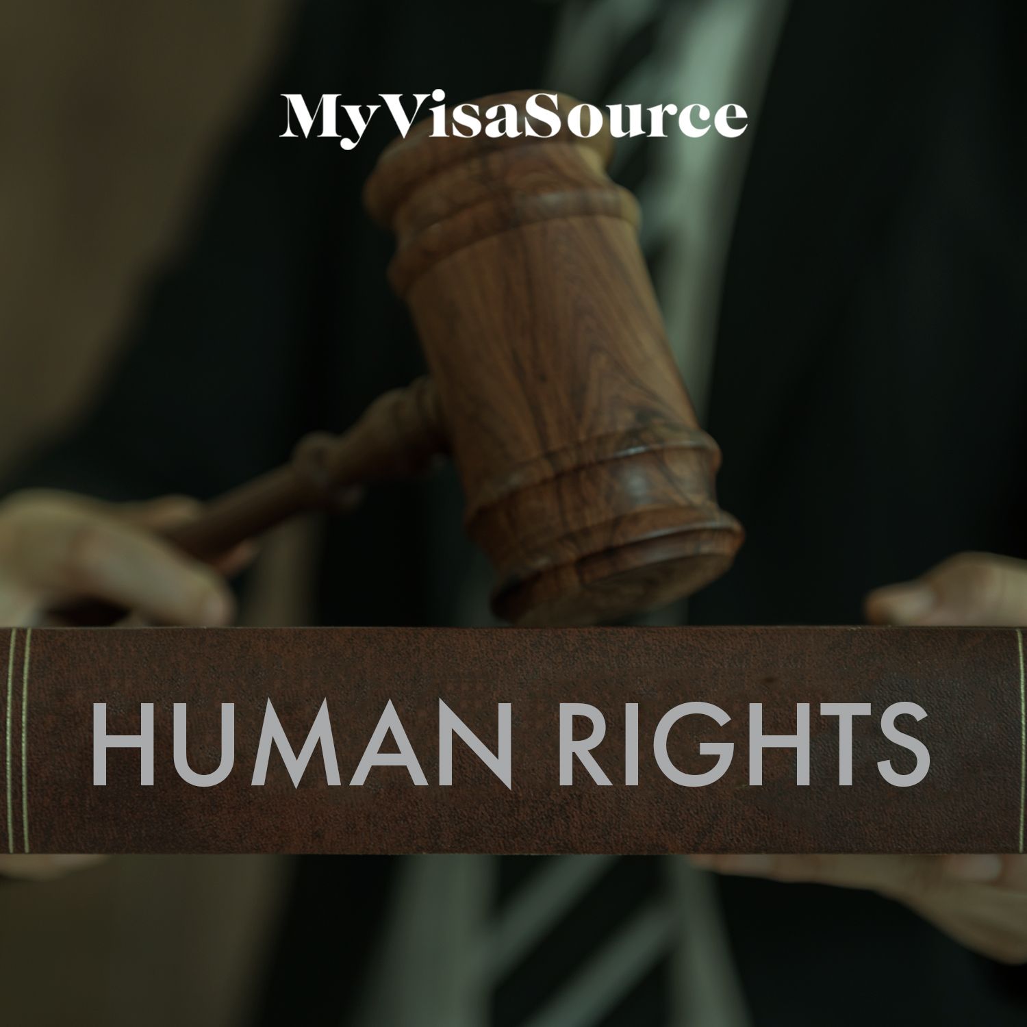 gavel on a book that has human rights written on it my visa source