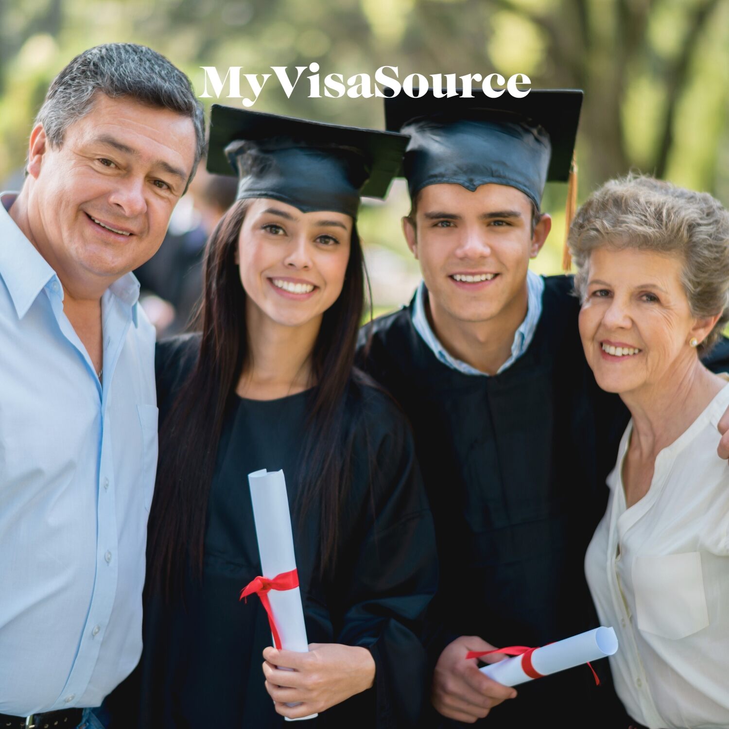 graduating students with their parents