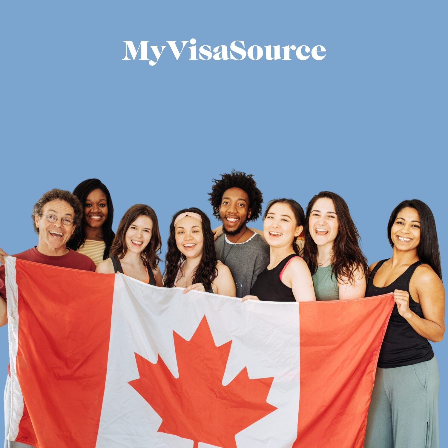 group of people holding the canadian flag