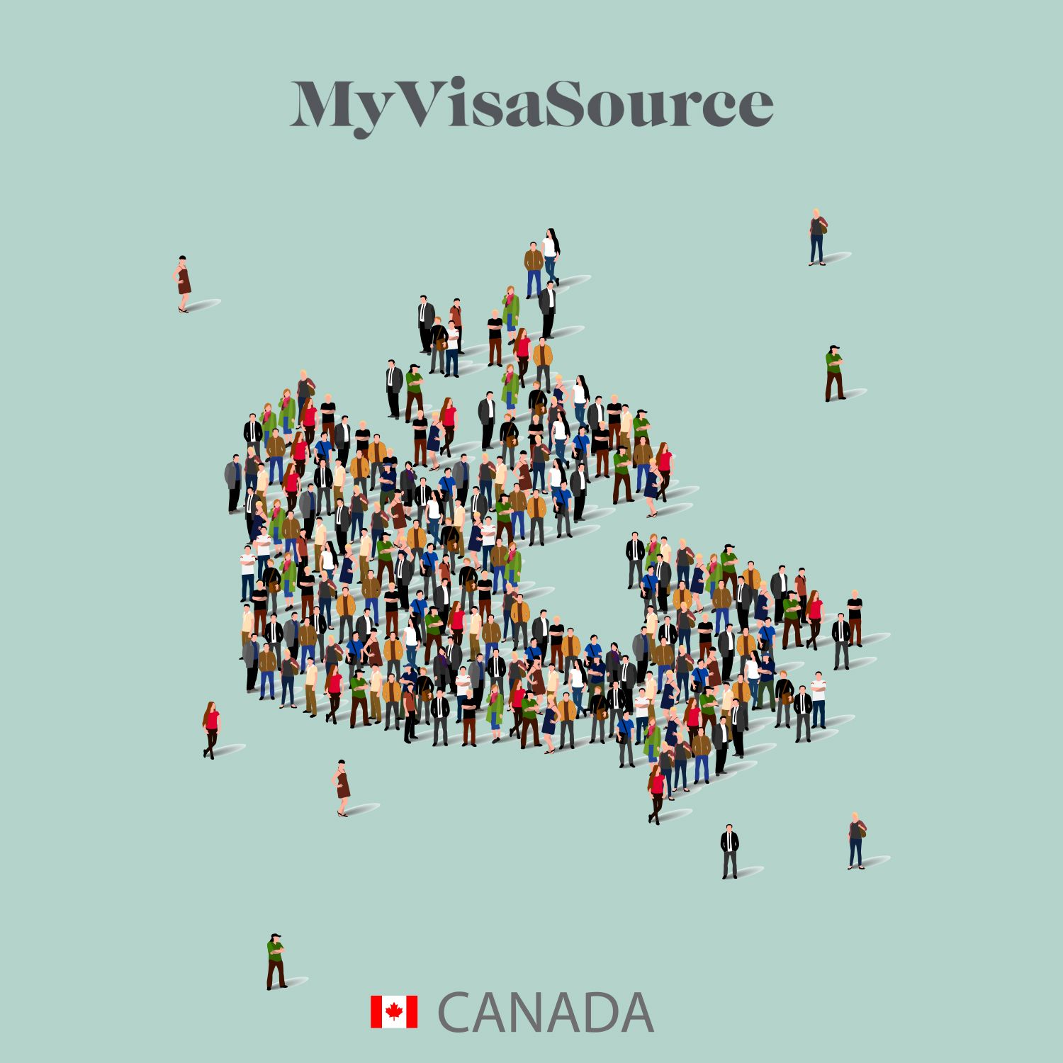 group of people forming a map of canada my visa source
