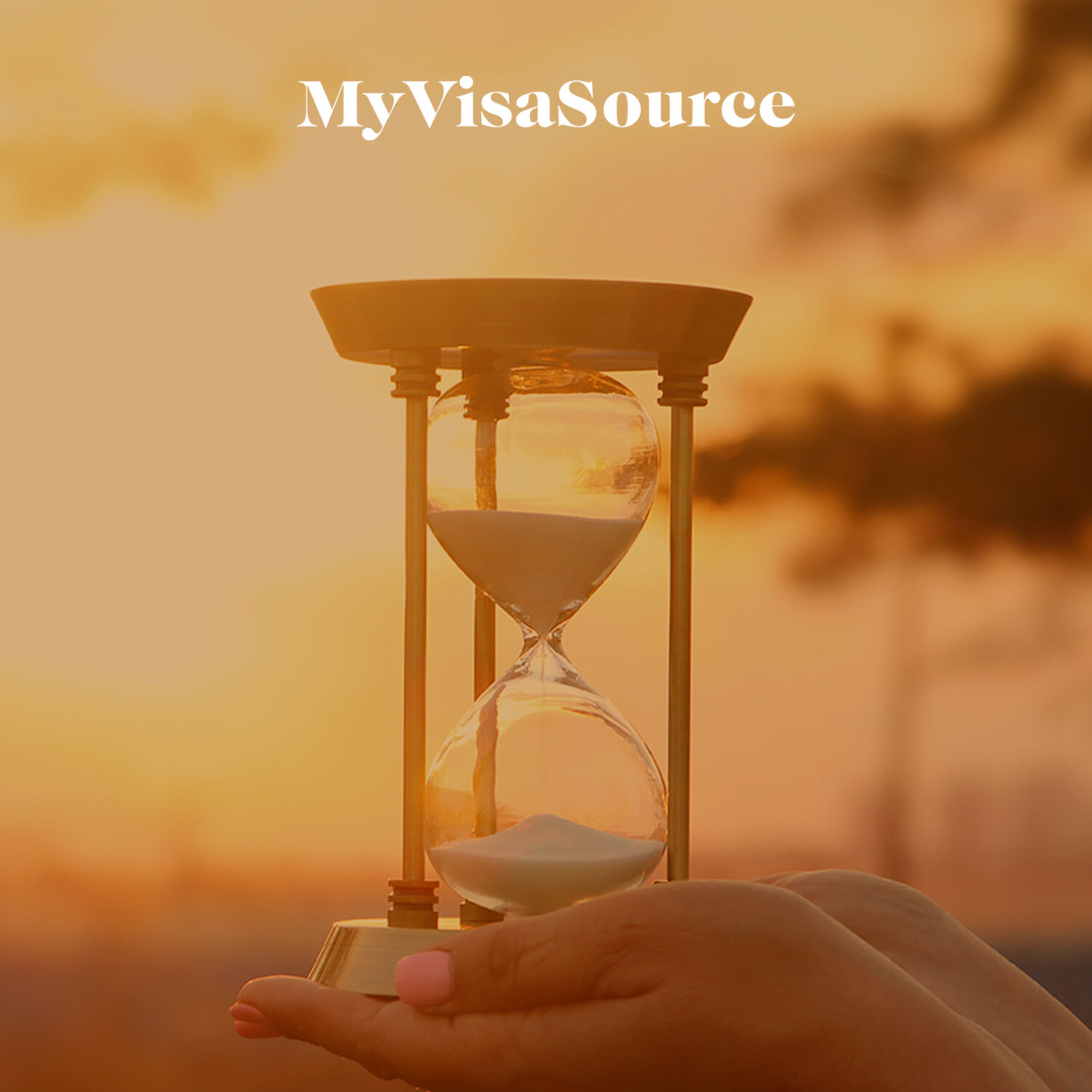 hands holding hourglass in the sunlight my visa source