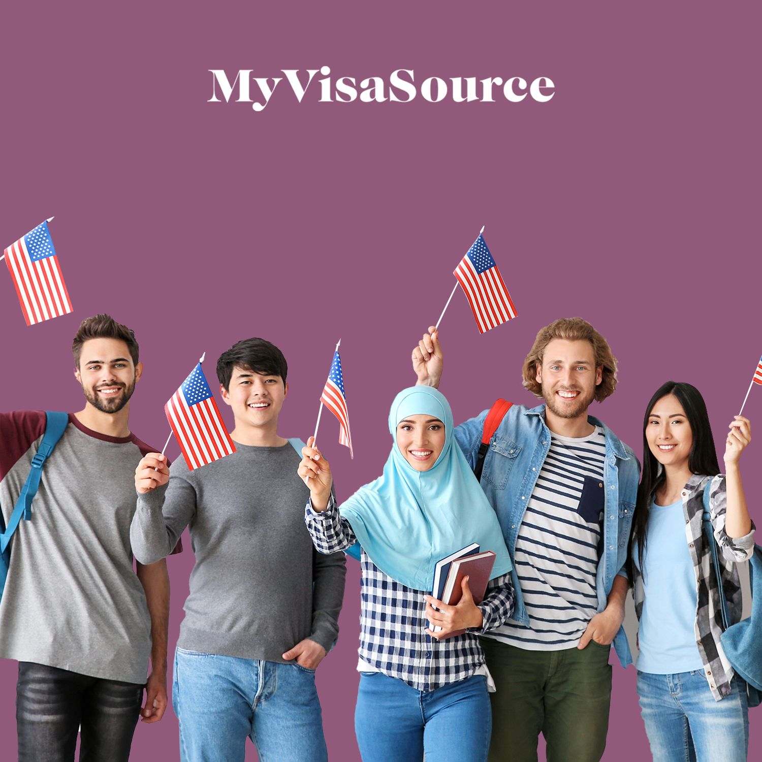 international students holding american flags my visa source