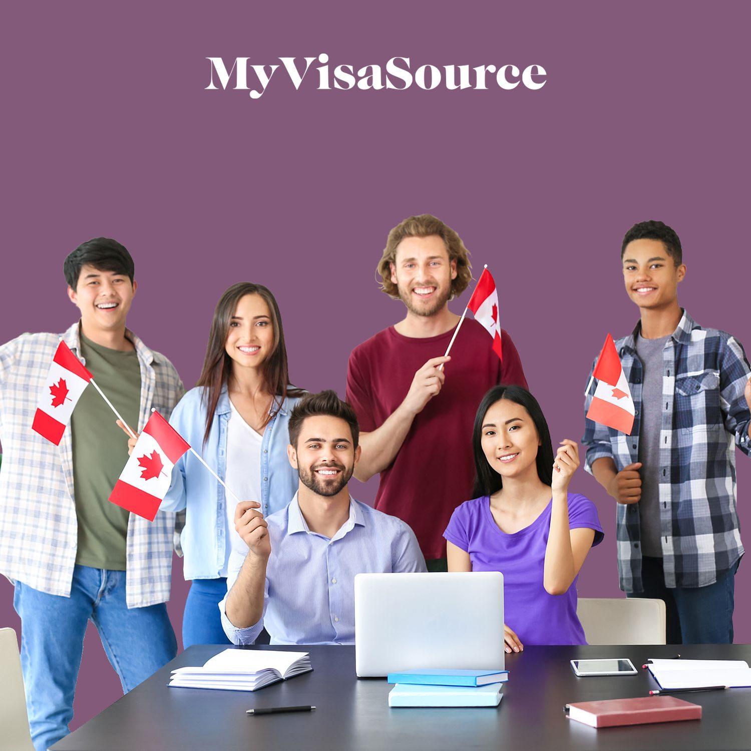 international students holding canadian flags my visa source