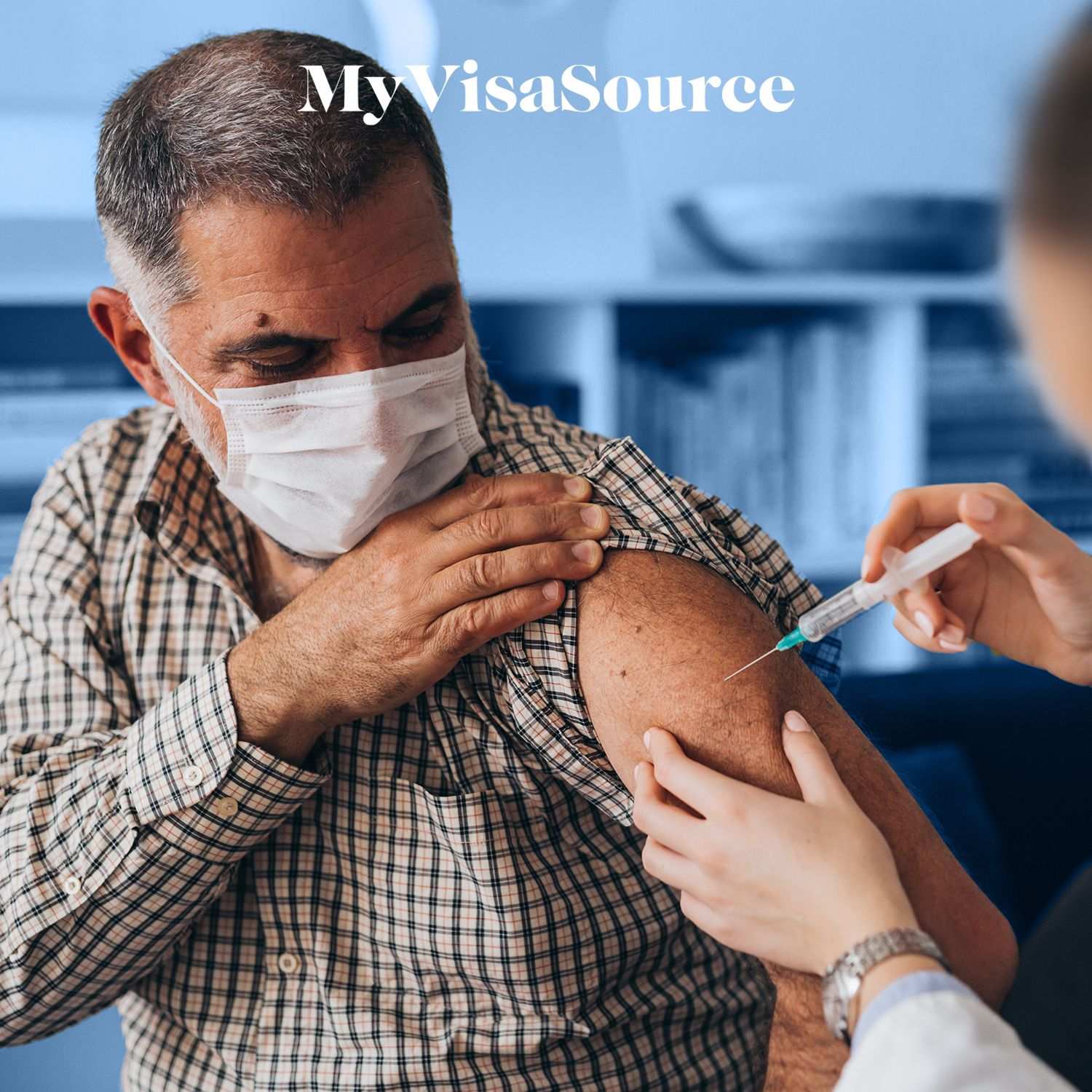 man getting a vaccination my visa source