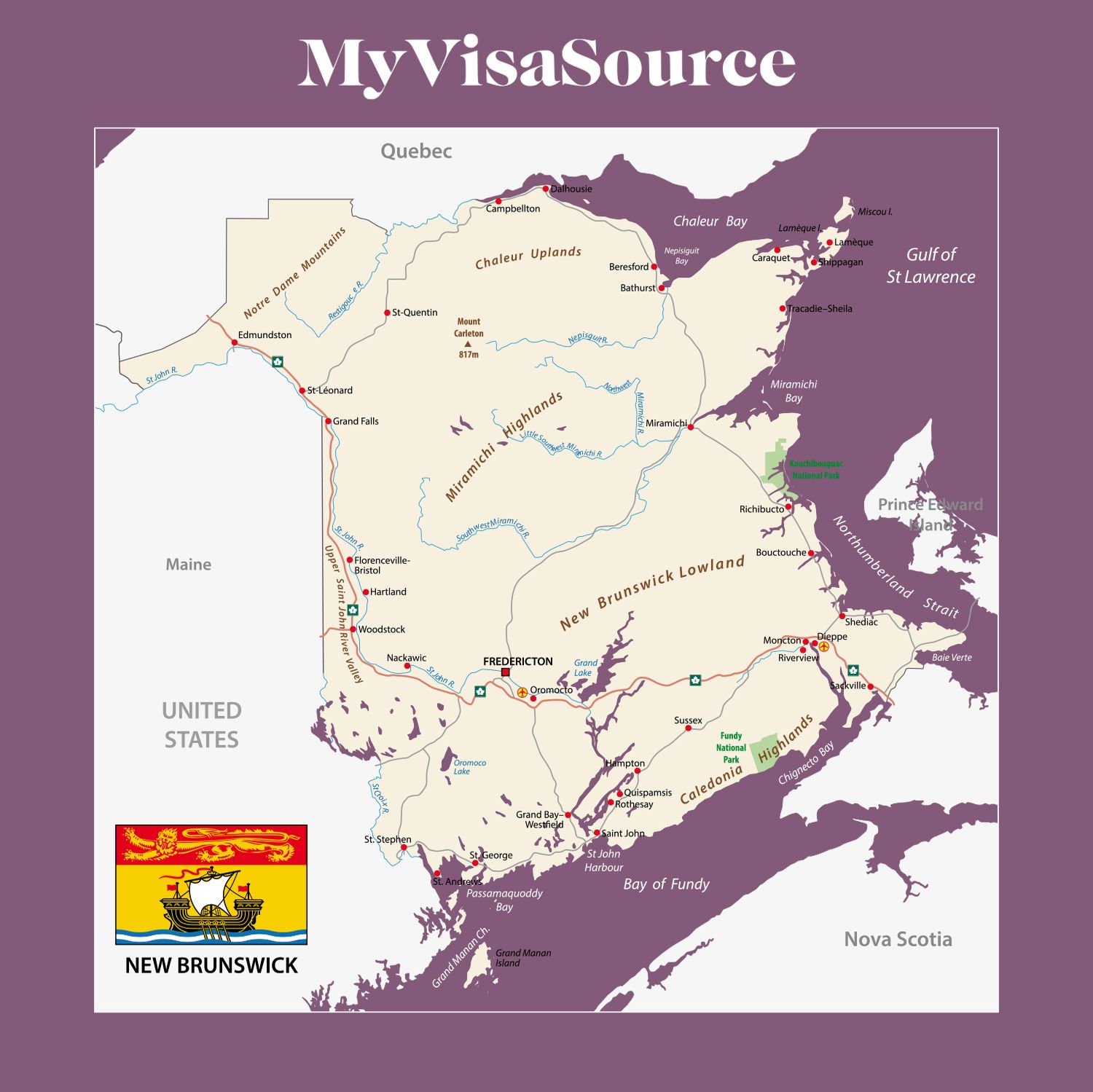 map of new brunswick my visa source