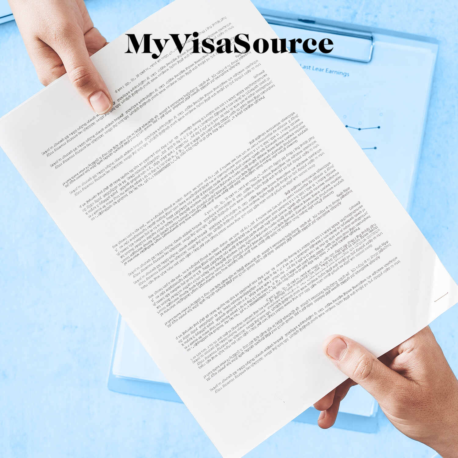 paperwork handing from 1 hand to another my visa source