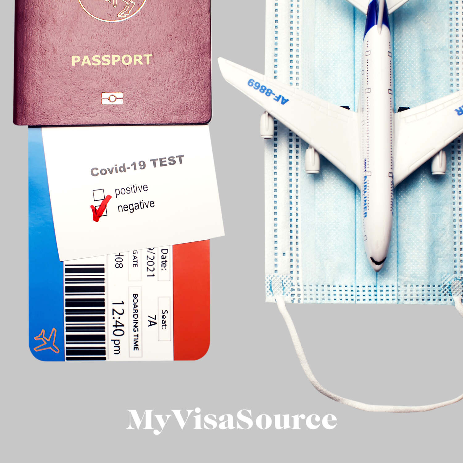 passport boarding pass negative covid test and face mask my visa source