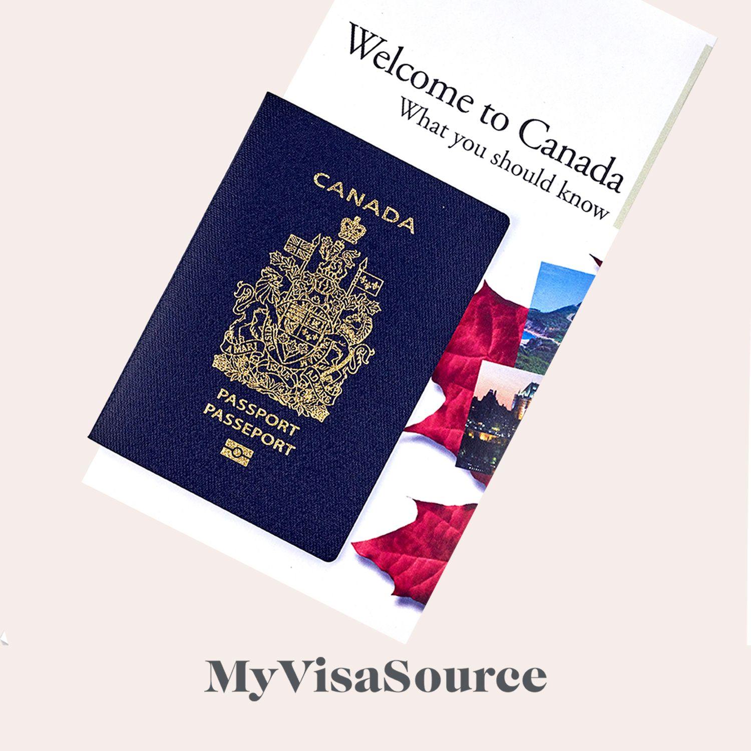 passport with welcome to canada pamphlet my visa source