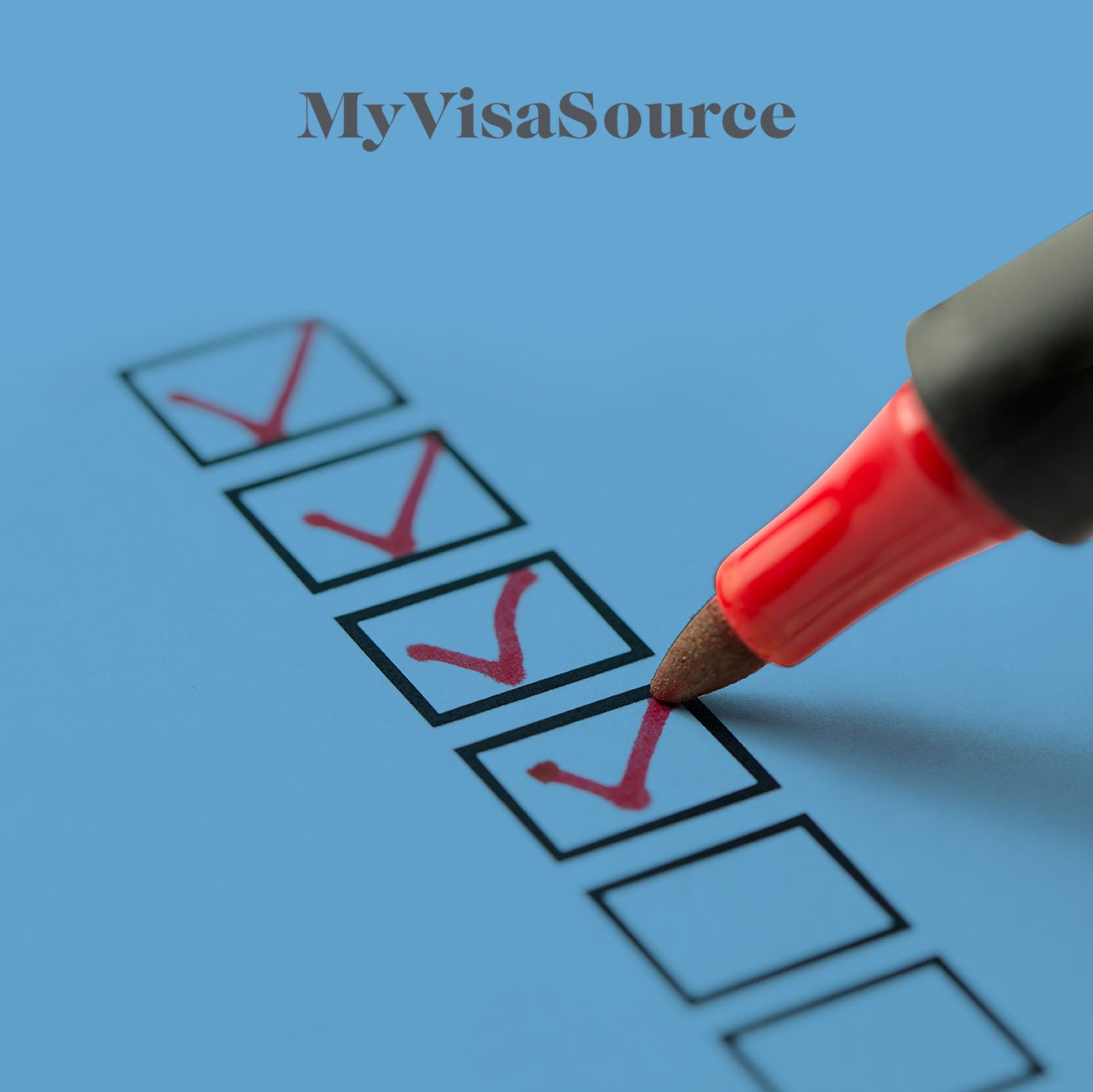 red marker checking off some boxes in a checklist my visa source