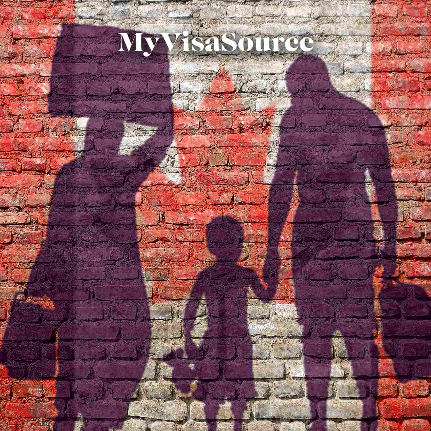 silhouette of a family with canadian flag background my visa source