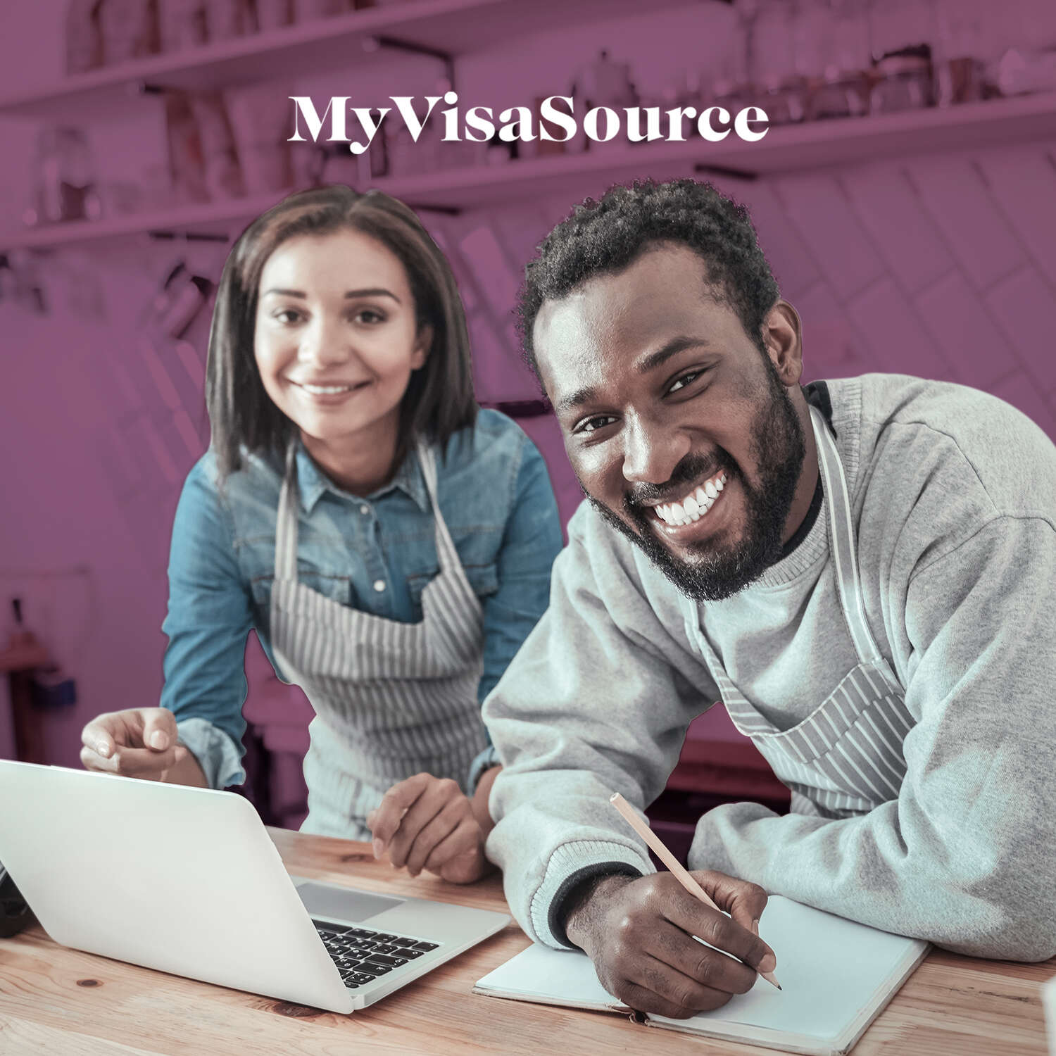 small business owners in front of their laptops my visa source