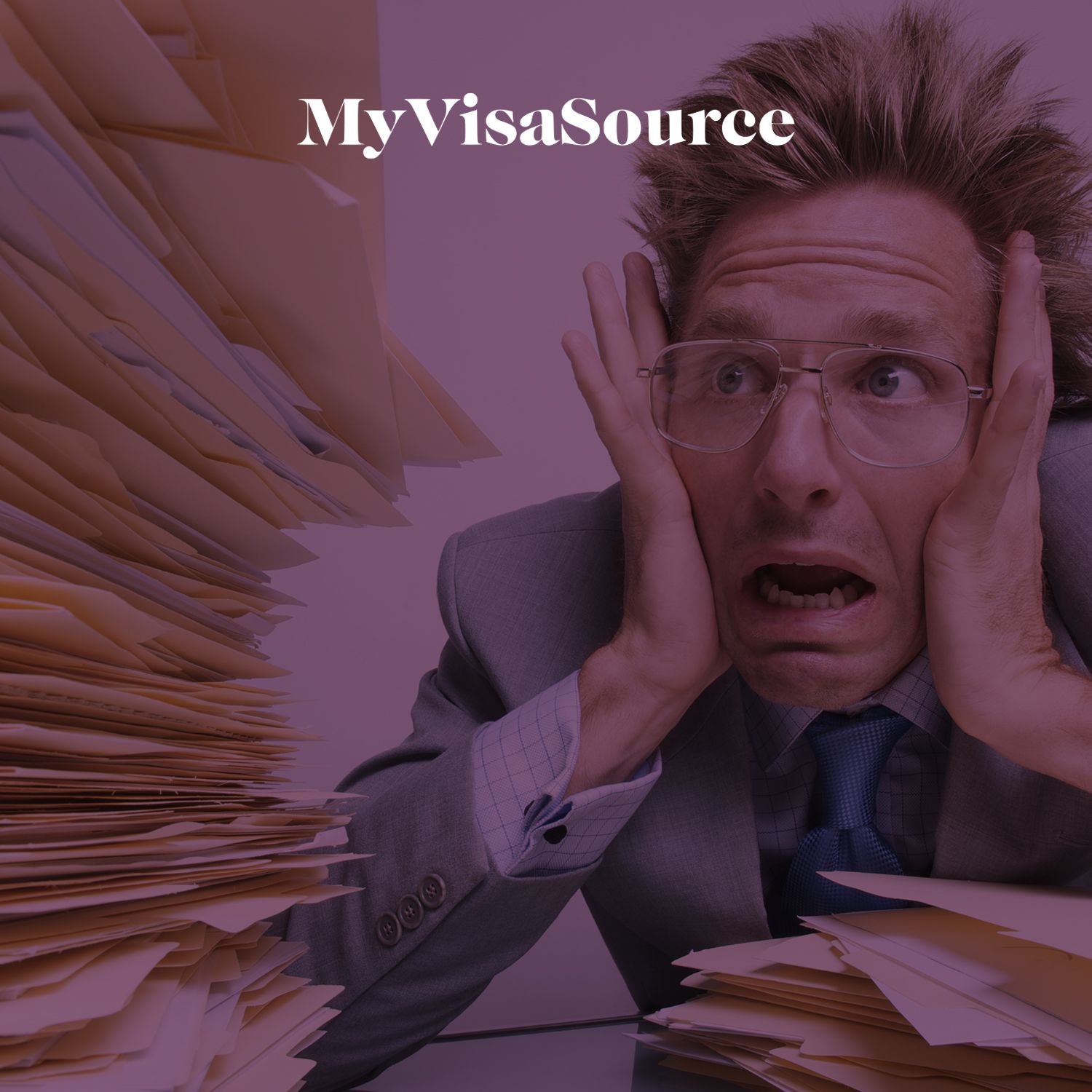 stressed out professional with a massive pile of files my visa source