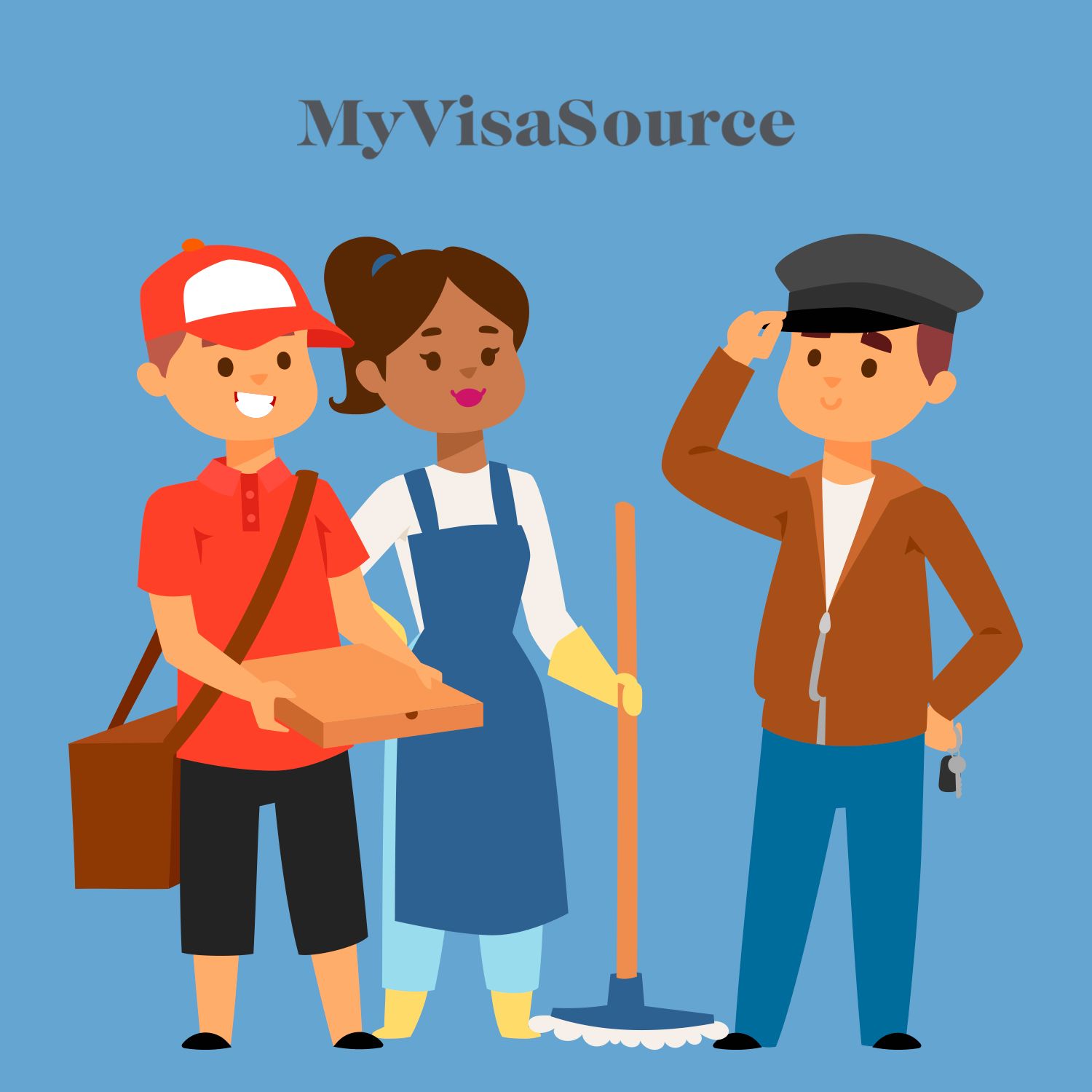 three cartoon skilled workers my visa source