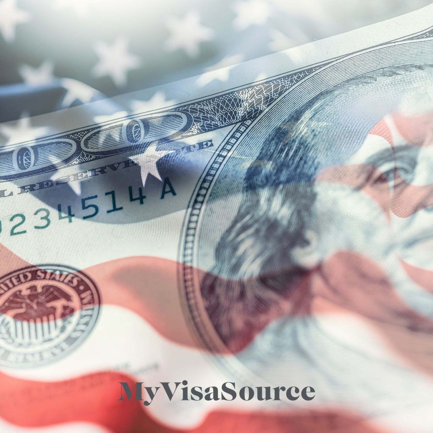 transparent american money over transparent flag my visa source