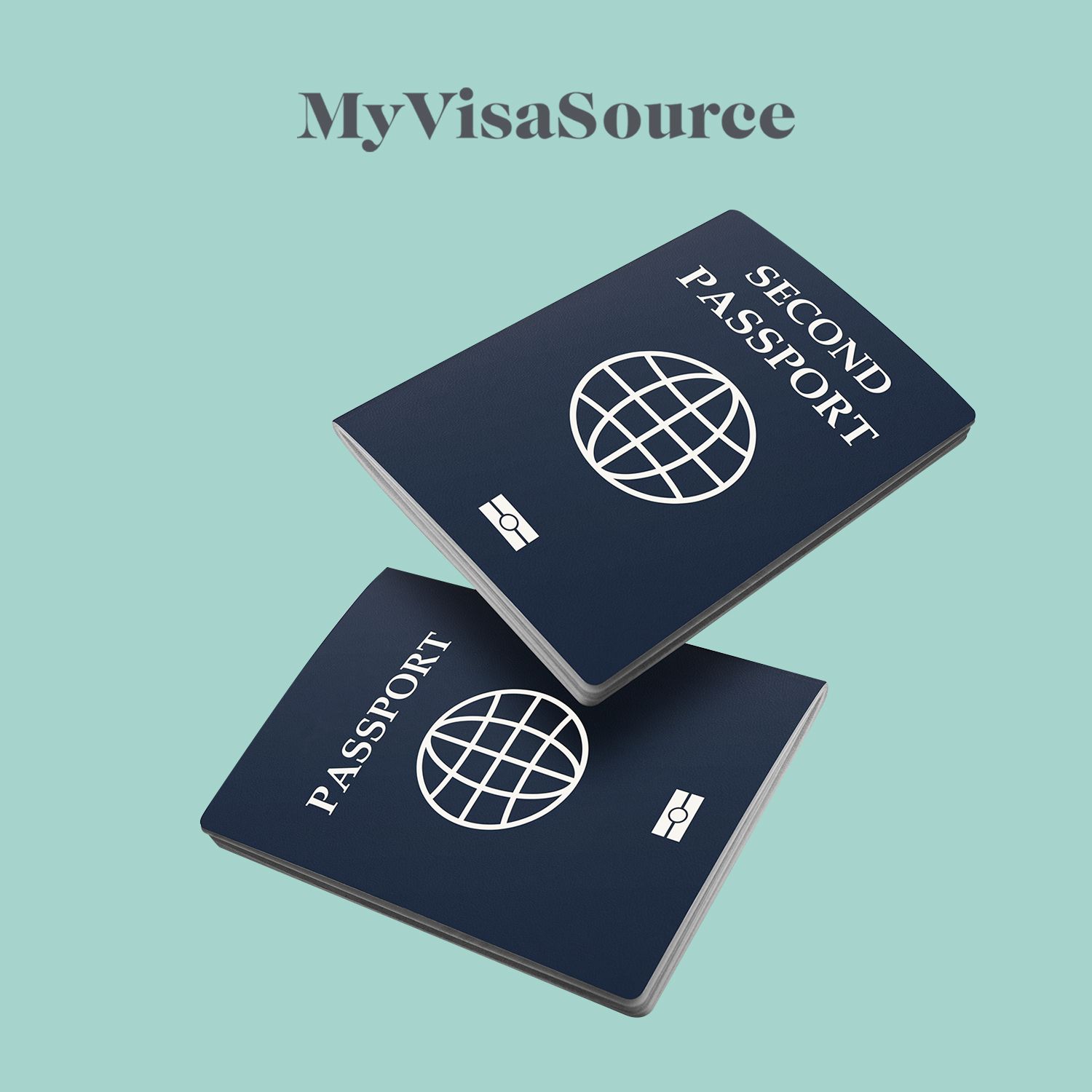 two passports with the one on top saying second passport my visa source