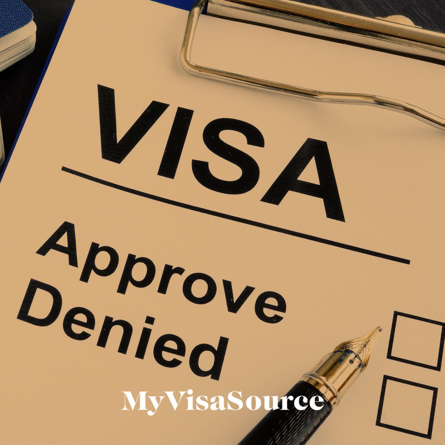 visa document with unchecked approve and denied boxes