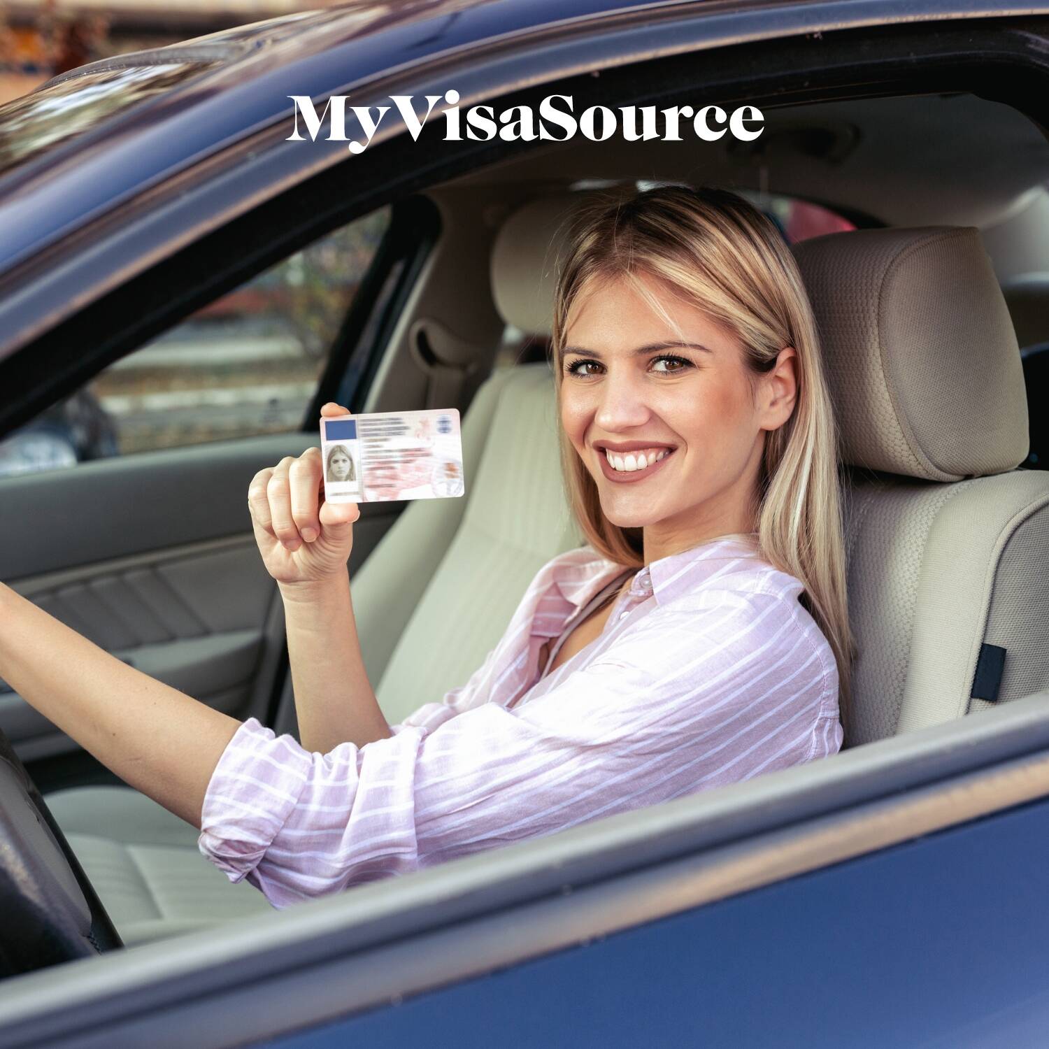 woman showing her license