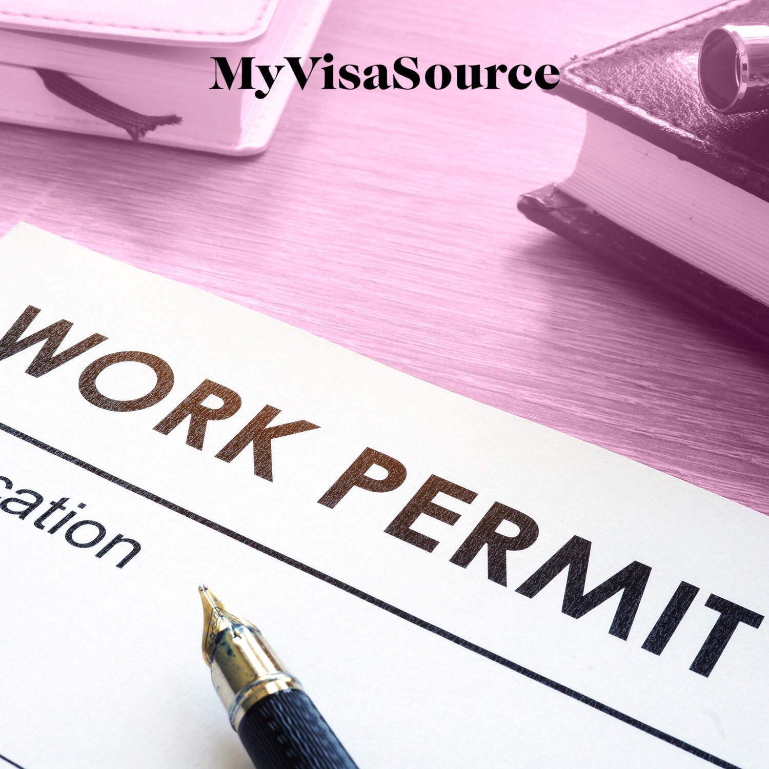 work permit application with a pen over the paperwork my visa source