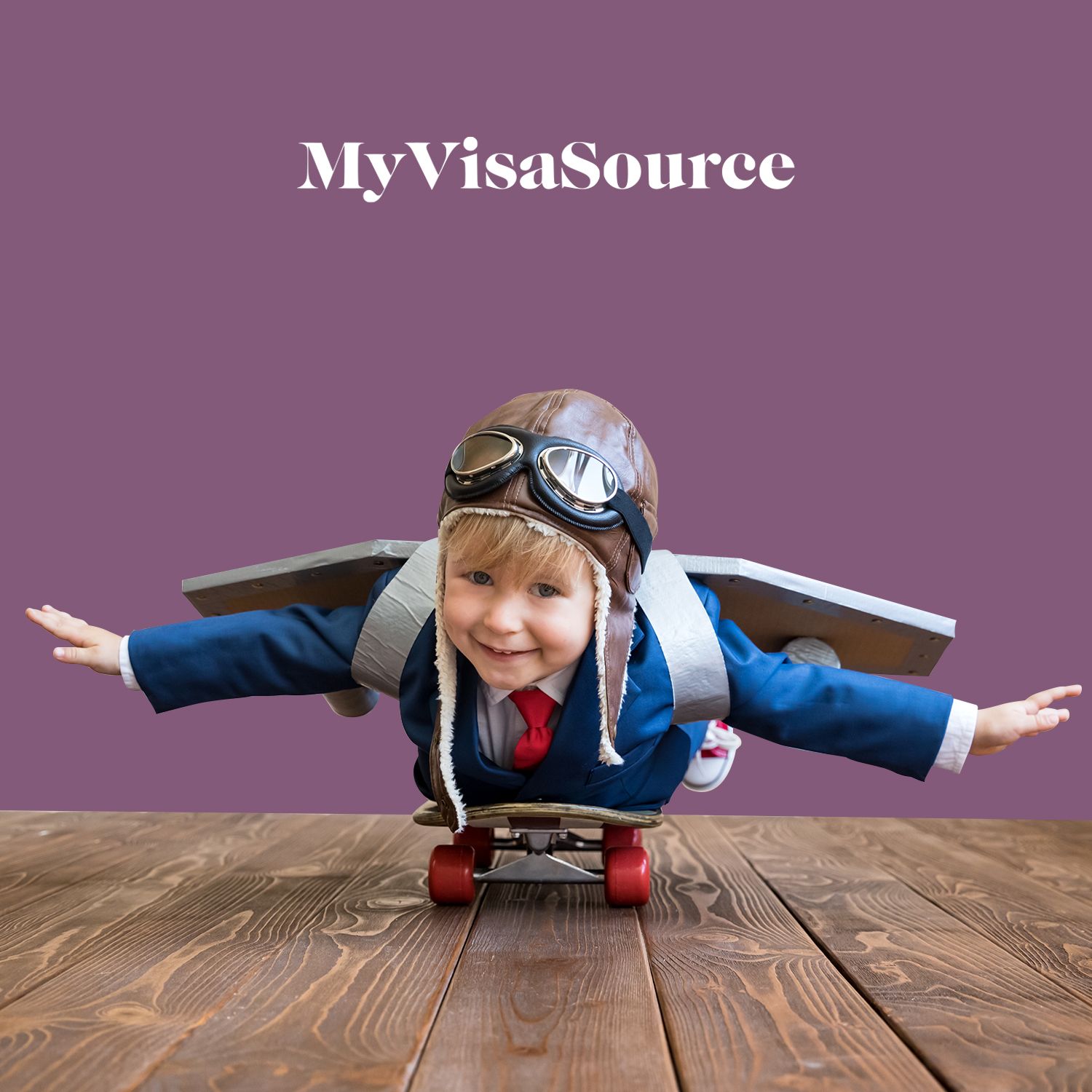 young boy on top of a skateboard dressed as a pilot my visa source