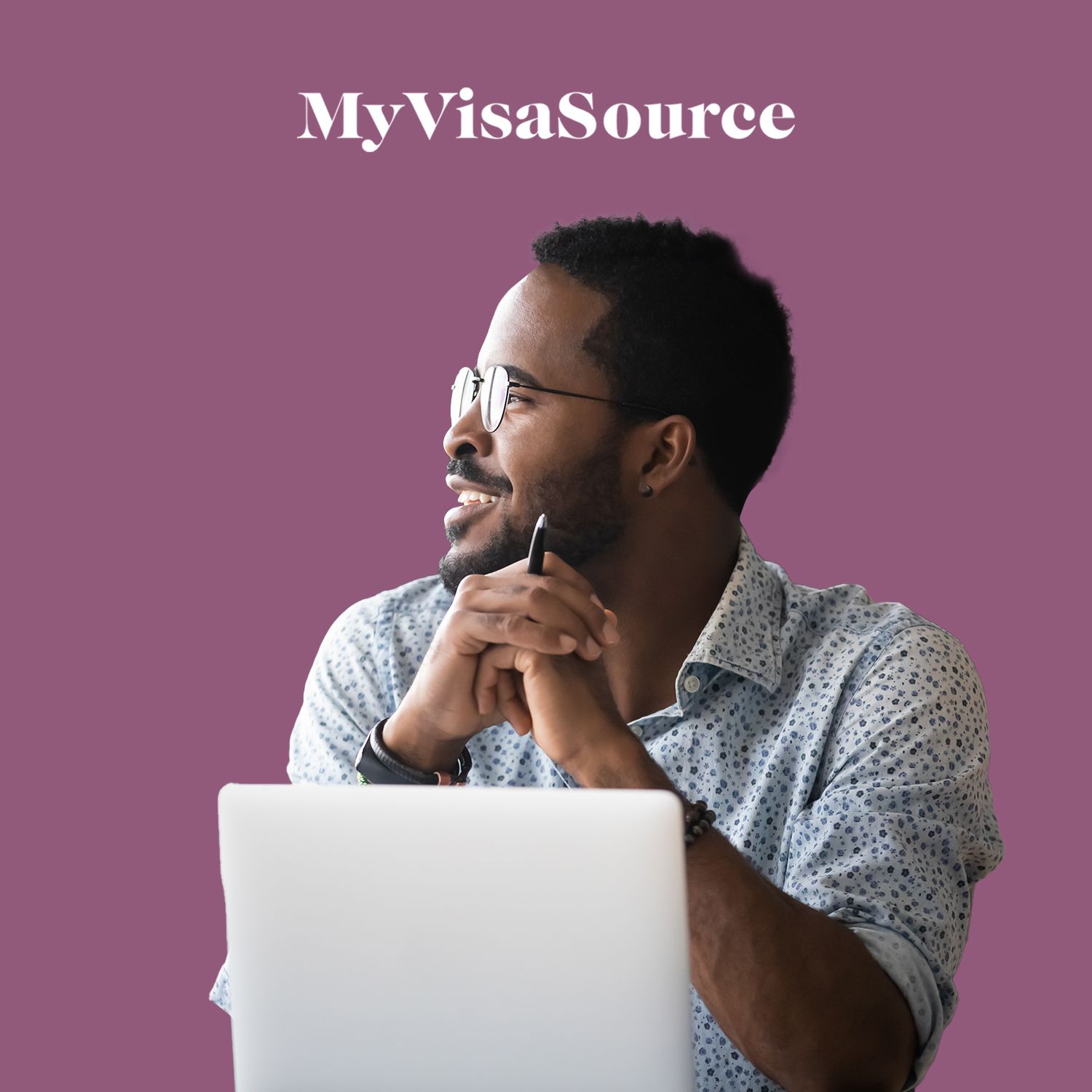 young entrepreneur thinking in front of his laptop my visa source