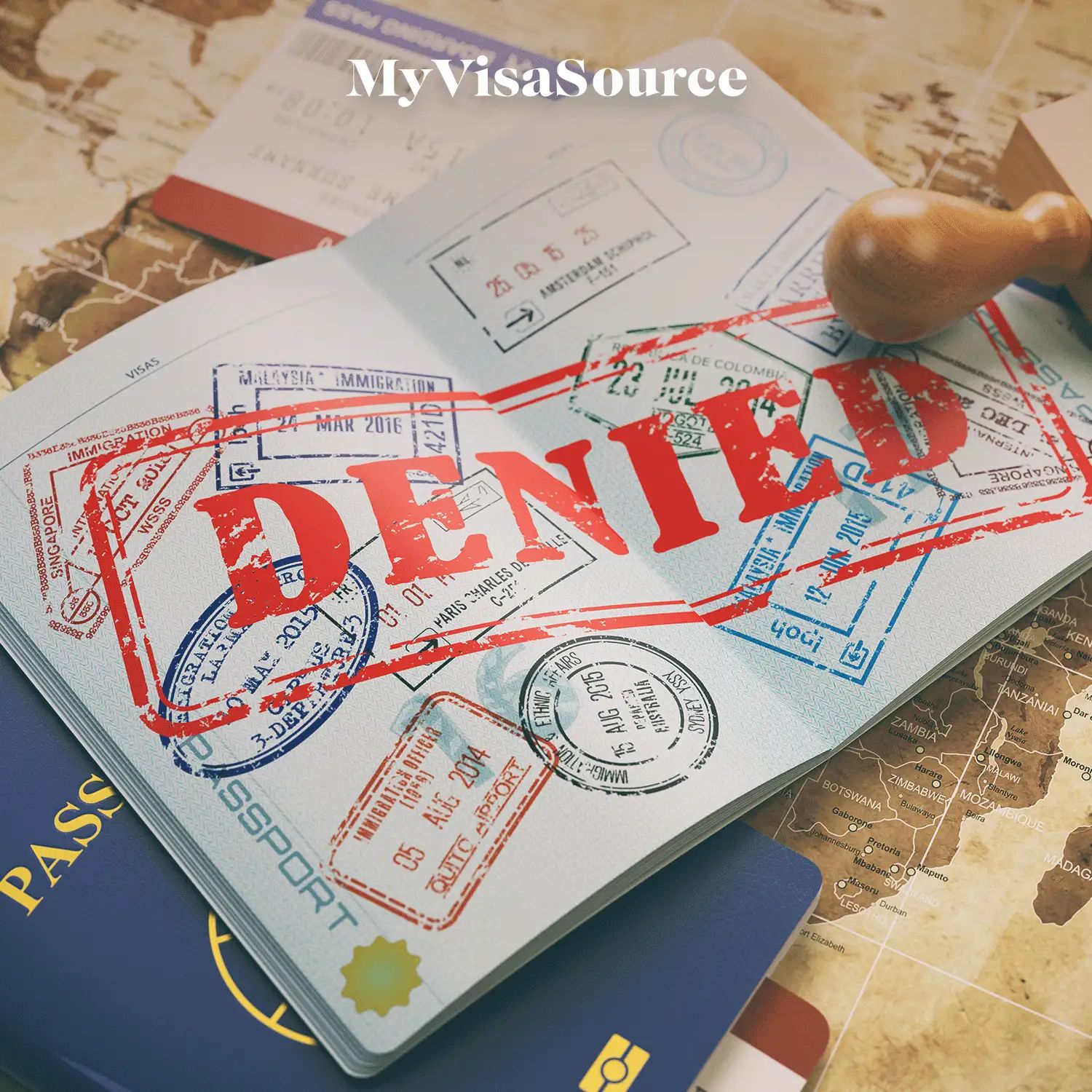 denied stamped over a passport