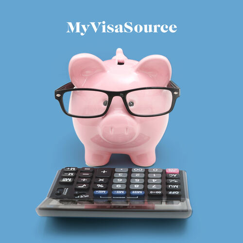 piggybank with glasses on and a calculator in front