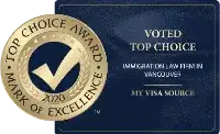 >2017 - 2020 - Top Choice Award - Top Immigration Law Services